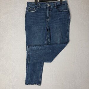 M Jeans by Maurices Womens Size L Reg High Rise Straight Leg Blue *READ!* ZIPPER
